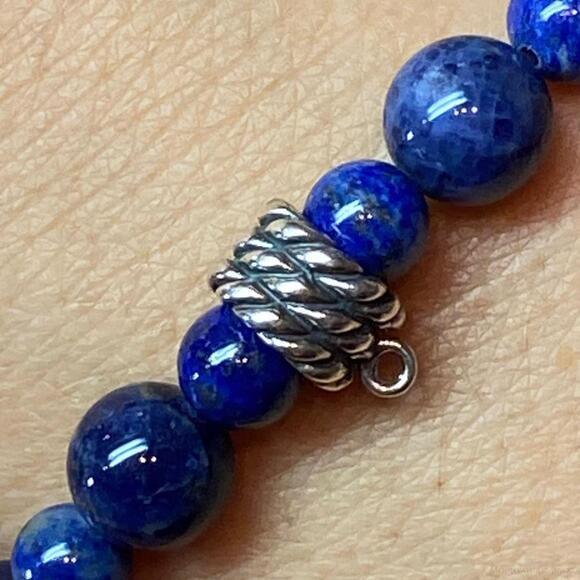 Carolyn Pollack Sterling 1 Strand Sodalite Bead Stretch Bracelet For Women - Picture 6 of 10